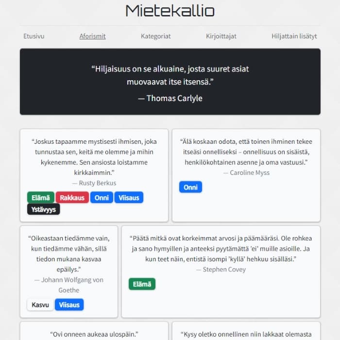 Mietekallio showcase